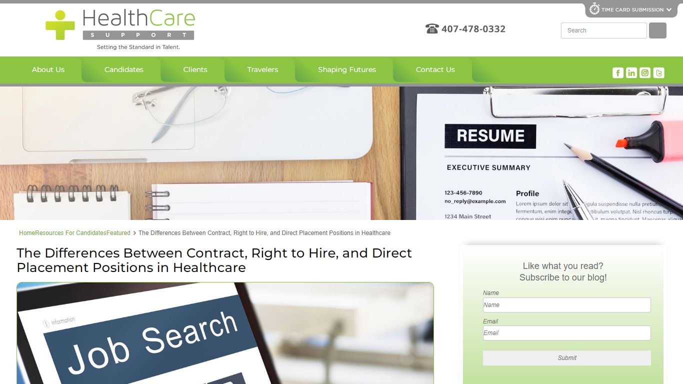 Contract, Right to Hire, and Direct Placement Positions in Healthcare ...